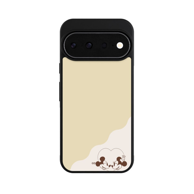 Pixel 11 Pro Base Case Mickey and Minnie Love Heart Beige