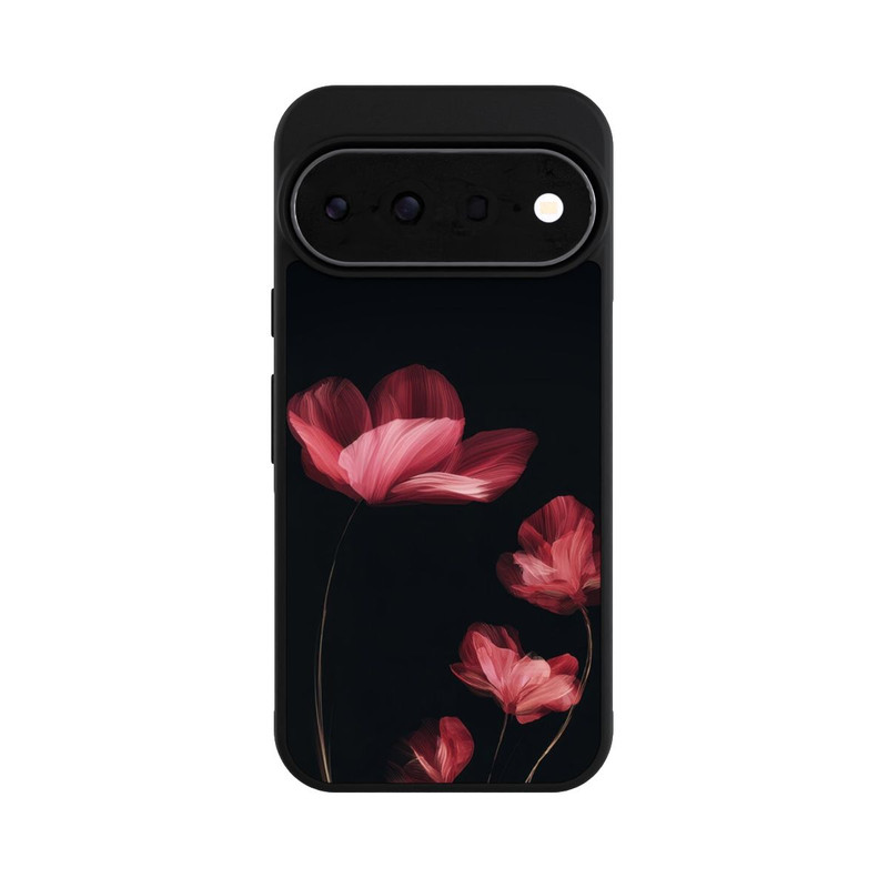 Pixel 11 Pro Base Case Burgunder Blüten schwarz