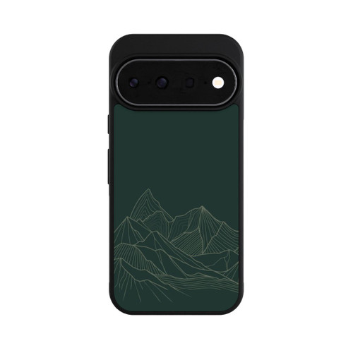 Google Pixel 11 Pro Base Case Berg Line Art Grün