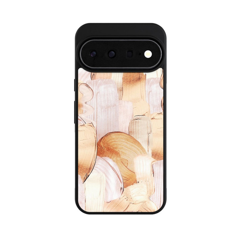 Pixel 11 Pro XL Base Case Weiß/Gold Pinsel Muster