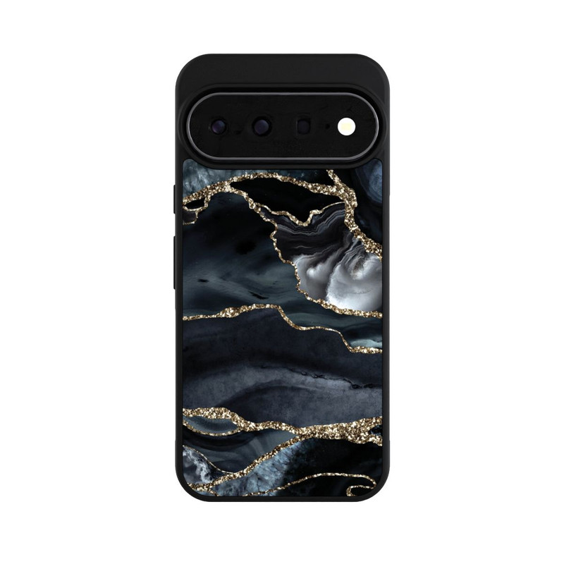Pixel 11 Pro XL Base Case Dunkler Marmor Gold Glitzerlook