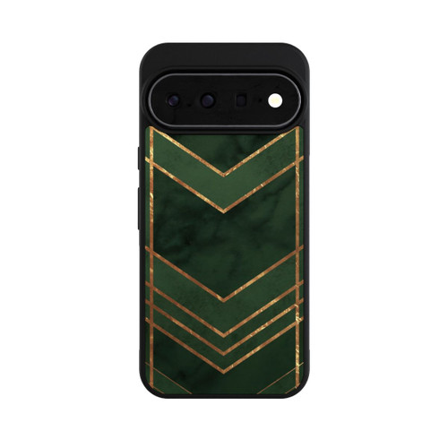 Google Pixel 11 Pro XL Base Case Dunkelgrün gemustert Goldene Streifen