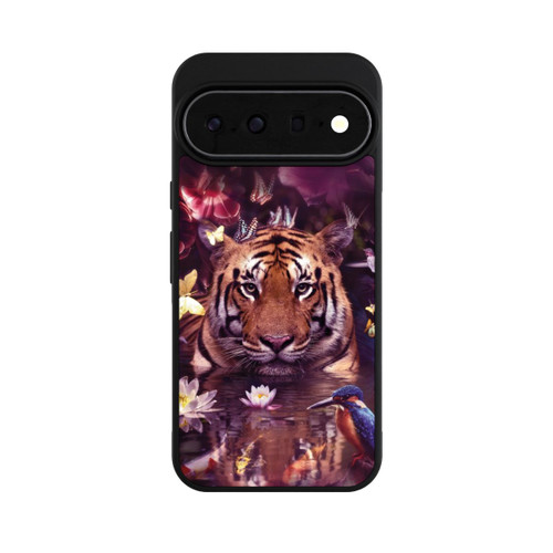 Google Pixel 11 Pro XL Base Case Tiger Blumenrahmen