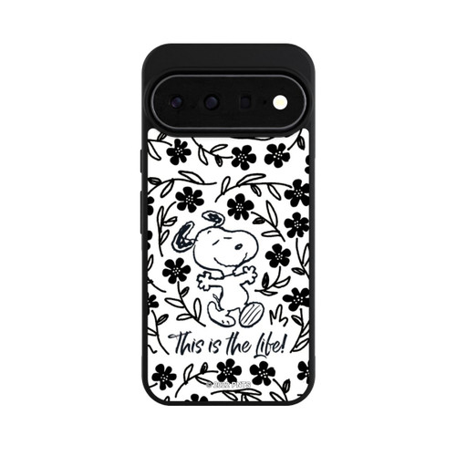 Google Pixel 11 Pro XL Base Case Snoopy schwarz und weiß This Is The Life