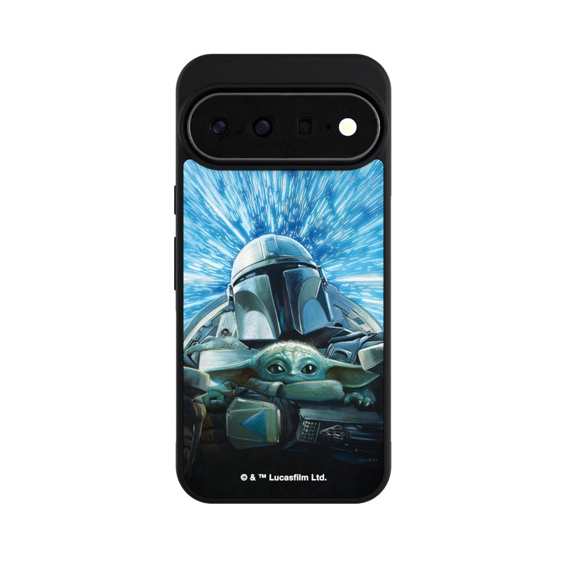 Pixel 11 Pro XL Base Case Grogu und Mando fliegen blau