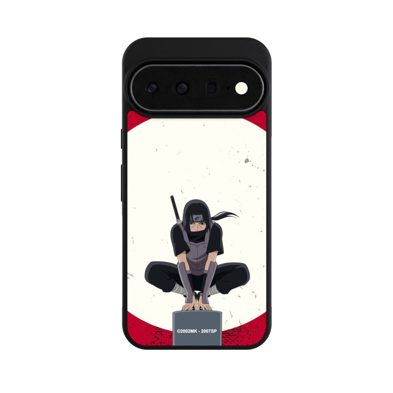 Pixel 11 Pro XL Base Case Itachi Uchiha Symbol Roter Hintergrund