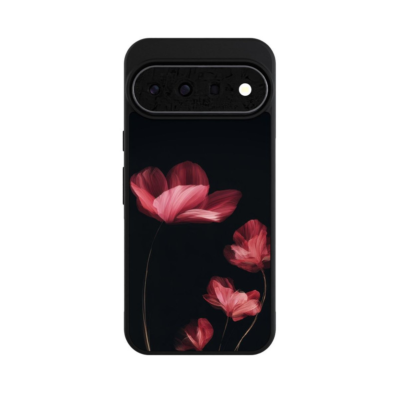 Pixel 11 Pro XL Base Case Burgunder Blüten schwarz