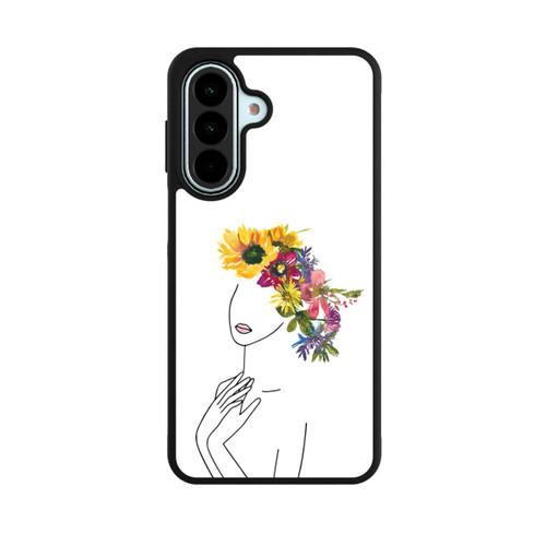 Samsung Galaxy A27 5G Base Case Line Art Frau mit Blumenkrone