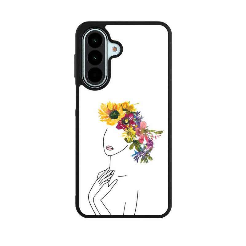 Galaxy A27 5G Base Case Line Art Frau mit Blumenkrone
