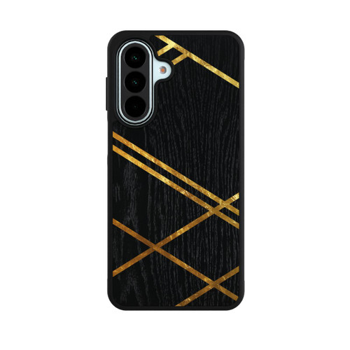Samsung Galaxy A27 5G Base Case Schwarzes geometrisches Muster Goldene Streifen