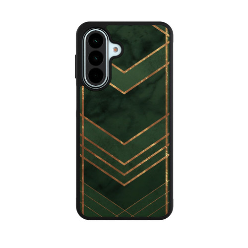 Samsung Galaxy A27 5G Base Case Dunkelgrün gemustert Goldene Streifen