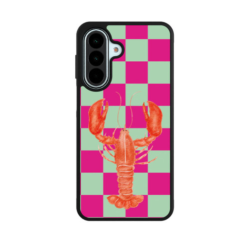 Samsung Galaxy A27 5G Base Case Pink Checkers Lobster