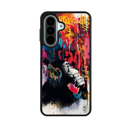 Samsung Galaxy A27 5G Base Case Affe Stereo Kopfhörer Graffiti Street Art Blau