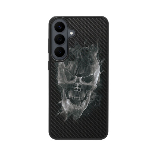 Samsung Galaxy S26 FE Base Case rauchender Totenkopf Carbon