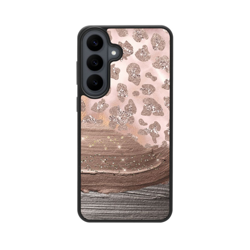 Galaxy S26 FE Base Case Silberner Leoparden Glitzerlook
