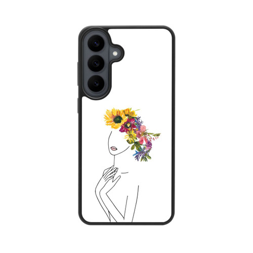Samsung Galaxy S26 FE Base Case Line Art Frau mit Blumenkrone
