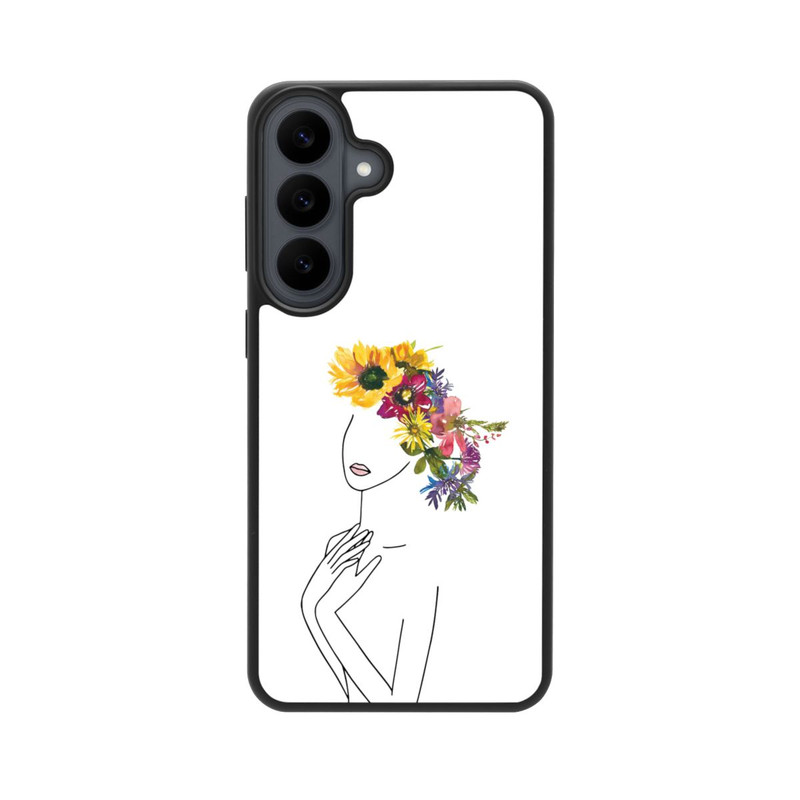 Galaxy S26 FE Base Case Line Art Frau mit Blumenkrone