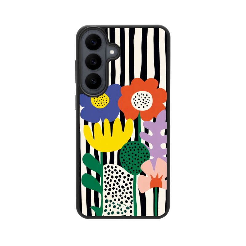 Galaxy S26 FE Base Case Flowers Striped Background