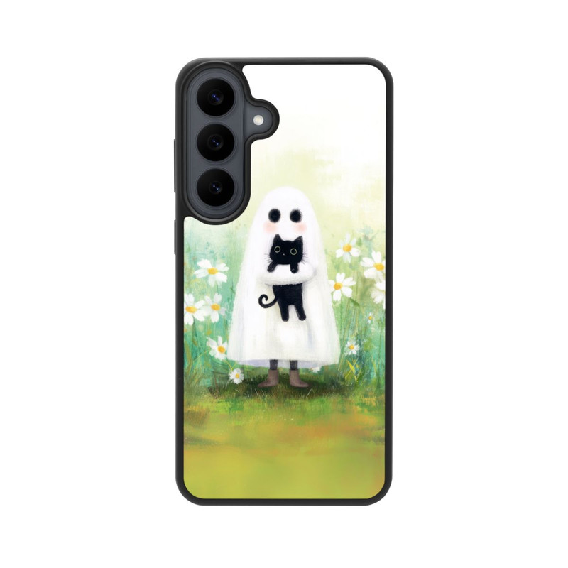 Galaxy S26 FE Base Case Geist und Katze Halloween mit KI