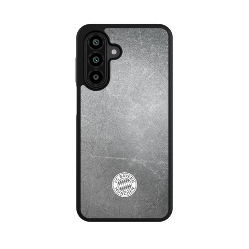 Samsung Galaxy A18 5G Base Case Klassisches FCB Logo Klein - Weiß auf Metalllook