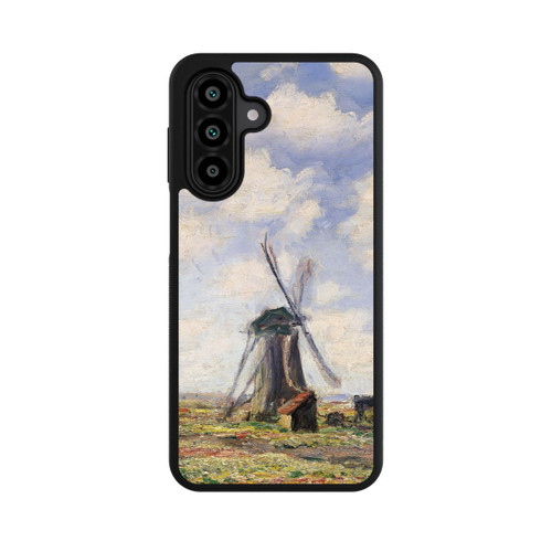 Samsung Galaxy A18 5G Base Case Tulpenfelder mit der Rijnsburger Windmühle von Claude Monet