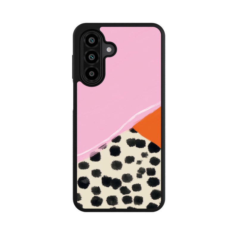 Galaxy A18 5G Base Case Rosa und Orange Gepunkteter Hintergrund