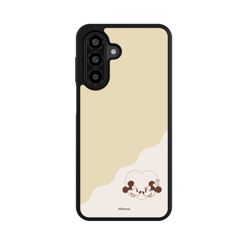 Galaxy A18 5G Base Case Mickey and Minnie Love Heart Beige