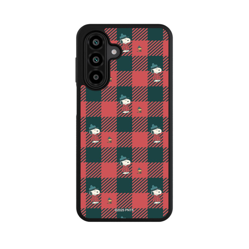 Galaxy A18 5G Base Case Peanuts Rot Schottenmuster