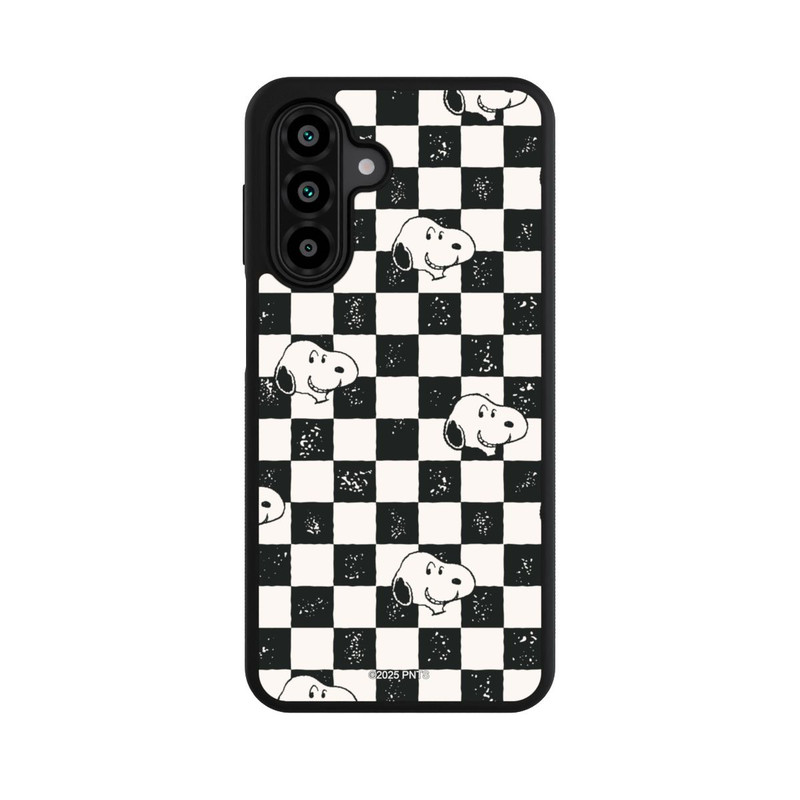 Galaxy A18 5G Base Case Snoopy Heads Checked Pattern