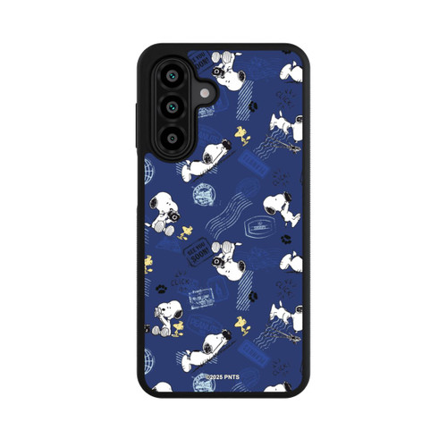 Samsung Galaxy A18 5G Base Case Peanuts Travel Stamps Pattern Blue