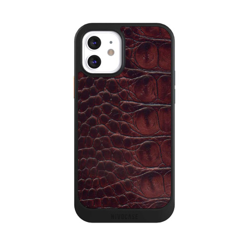 Apple iPhone 12 NIVOcore Cuir de Crocodile