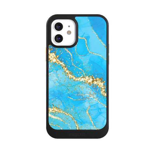Apple iPhone 12 NIVOcore Türkis-goldene Tapete