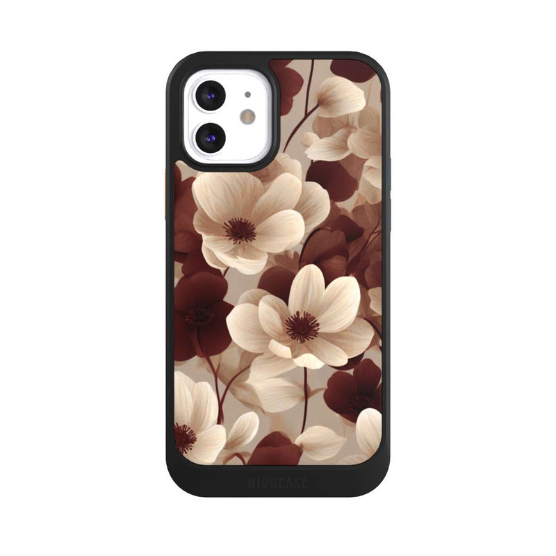 iPhone 12 NIVOcore Naturfarbenes Blumenmuster mit KI