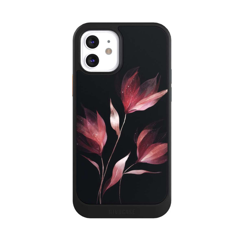 iPhone 12 NIVOcore Burgunderrote Blume Negativ