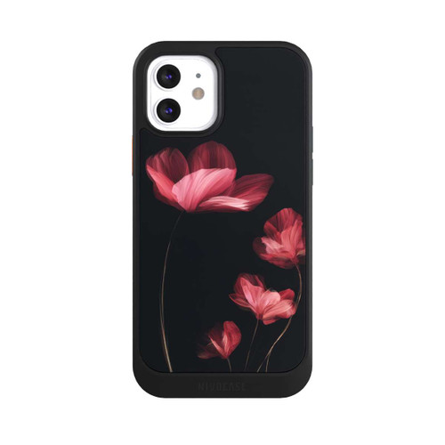 Apple iPhone 12 NIVOcore Burgunder Blüten schwarz