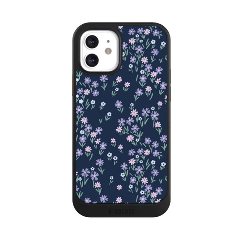Apple iPhone 12 NIVOcore Dark Blue Floral Theme