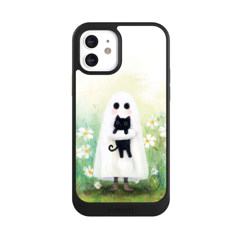 iPhone 12 NIVOcore Geist und Katze Halloween mit KI