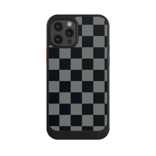 Apple iPhone 12 Pro NIVOcore Schachbrett Schwarz Grau