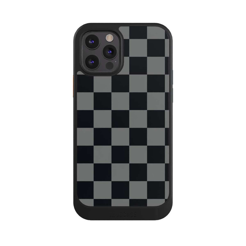 iPhone 12 Pro NIVOcore Checked Pattern Black Grey