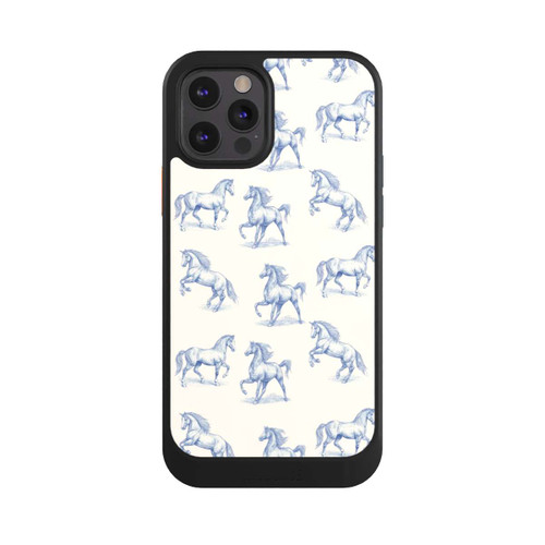Apple iPhone 12 Pro NIVOcore Horses Pattern Toile de Jouy mit KI