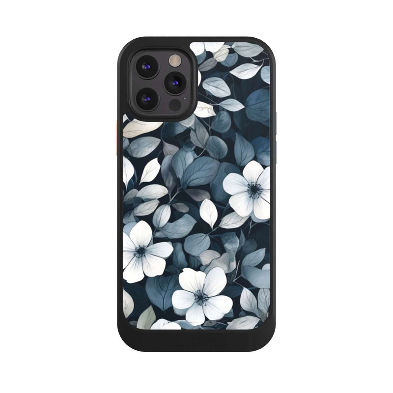 iPhone 12 Pro NIVOcore Blaue Negativblumen mit KI