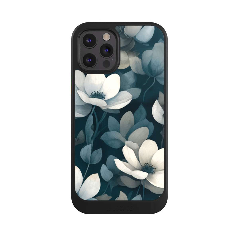 iPhone 12 Pro NIVOcore Negative Flower Petrol White with AI