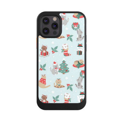Apple iPhone 12 Pro NIVOcore Cute Winter Wonderland Christmas Festive Cats on Teal