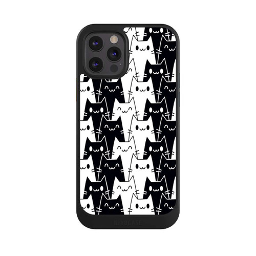 Apple iPhone 12 Pro NIVOcore Katzentapete Schwarz Weiß