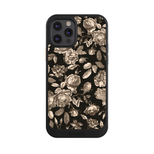 Apple iPhone 12 Pro NIVOcore Leinwand dunkle Blumen