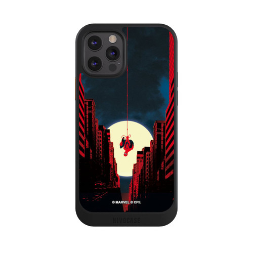 Apple iPhone 12 Pro NIVOcore Spider-Man Marvel between Skyscrapers
