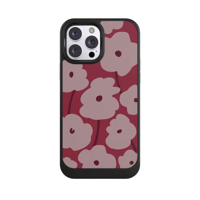iPhone 13 Pro Max NIVOcore Minimalistische Blumen Bordeaux