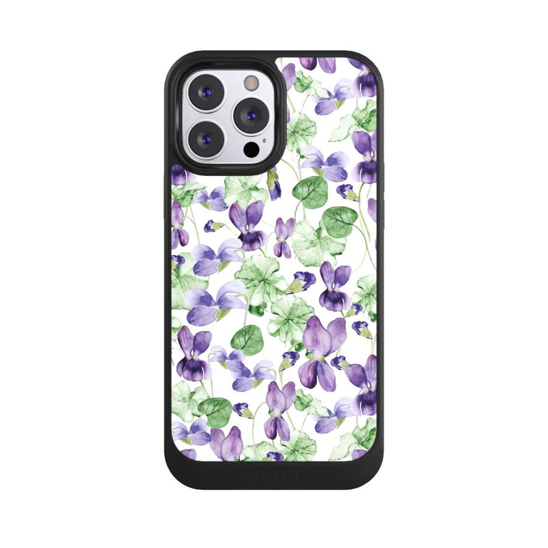 iPhone 13 Pro Max NIVOcore Purple Wildflowers Pattern Watercolor