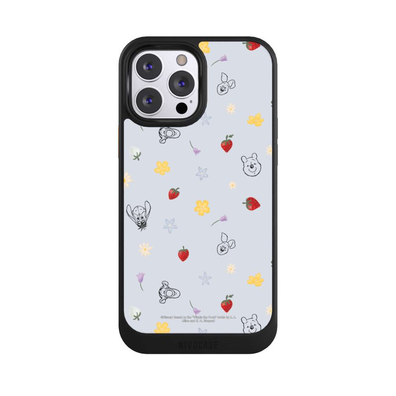 iPhone 13 Pro Max NIVOcore Winnie Puuh und Freunde Erdbeer Muster Blau
