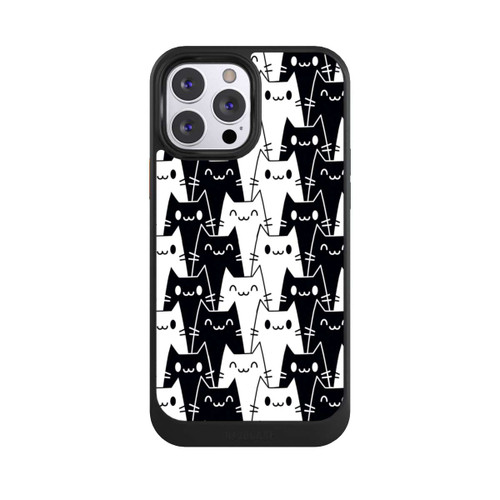 Apple iPhone 13 Pro Max NIVOcore Katzentapete Schwarz Weiß